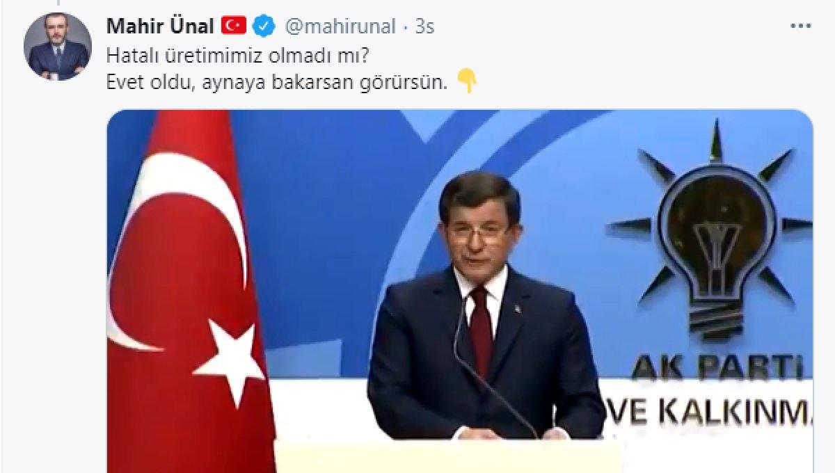 Mahir Ünal'dan Davutoğlu'na: Yalanları, çaresizliğini gösteriyor