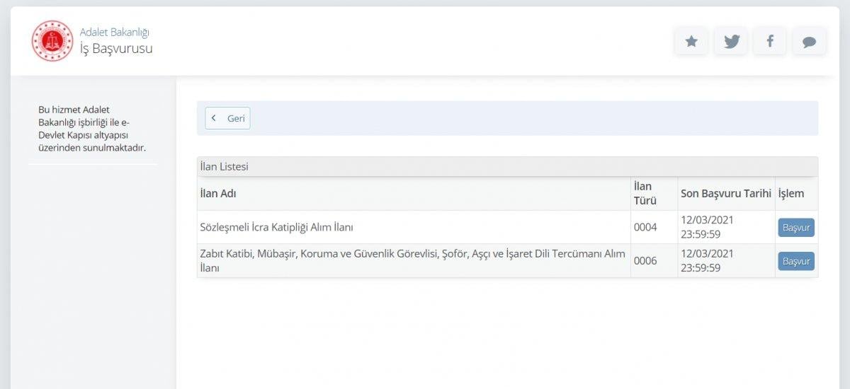 Adalet Bakanlığı personel alımı başvurusu nasıl yapılır? E-devlet başvuru formu 2021