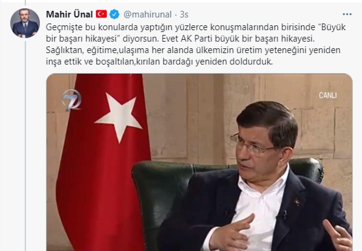 Mahir Ünal'dan Davutoğlu'na: Yalanları, çaresizliğini gösteriyor