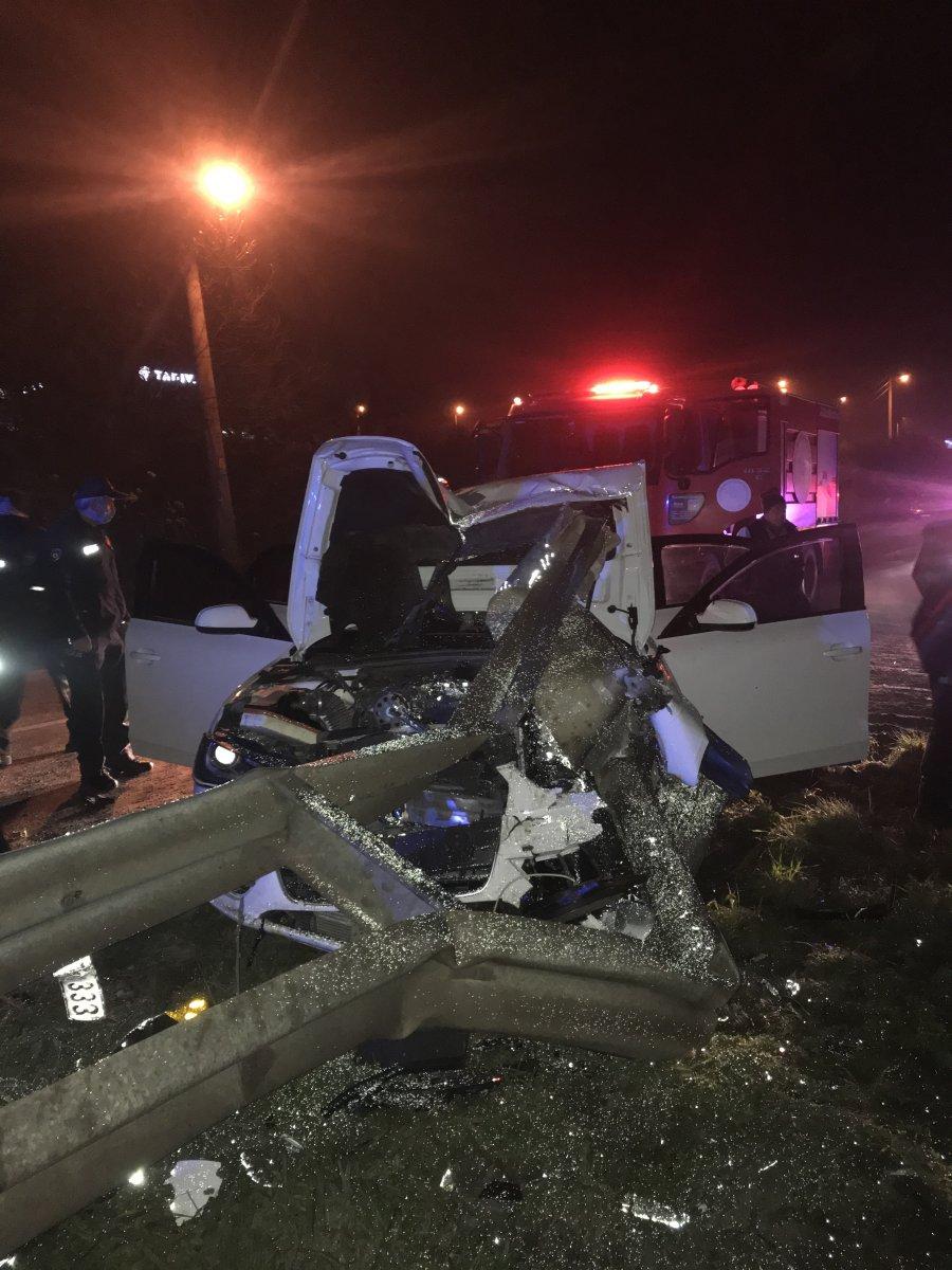 Tekirdağ'da alkollü kazazede, polise zor anlar yaşattı