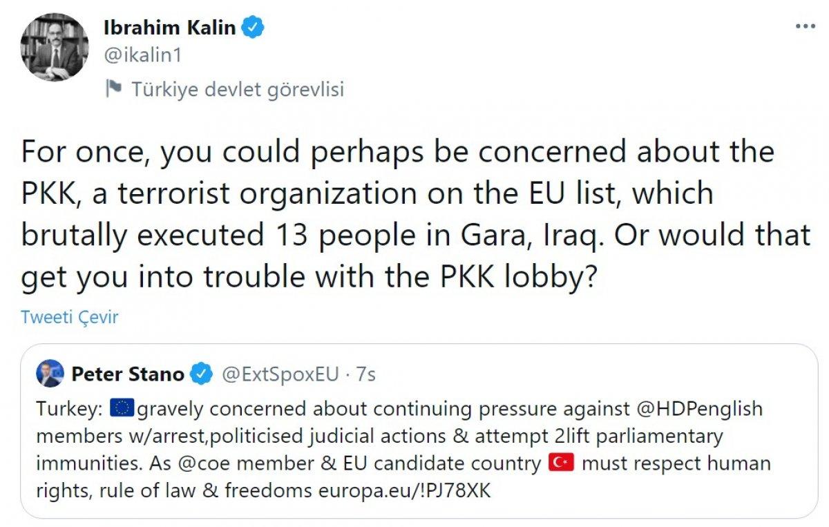 İbrahim Kalın'dan Stano'nun açıklamalarına tepki