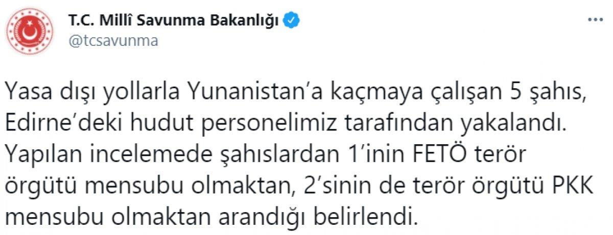 Yunanistan'a kaçmaya çalışan 5 şahıs yakalandı