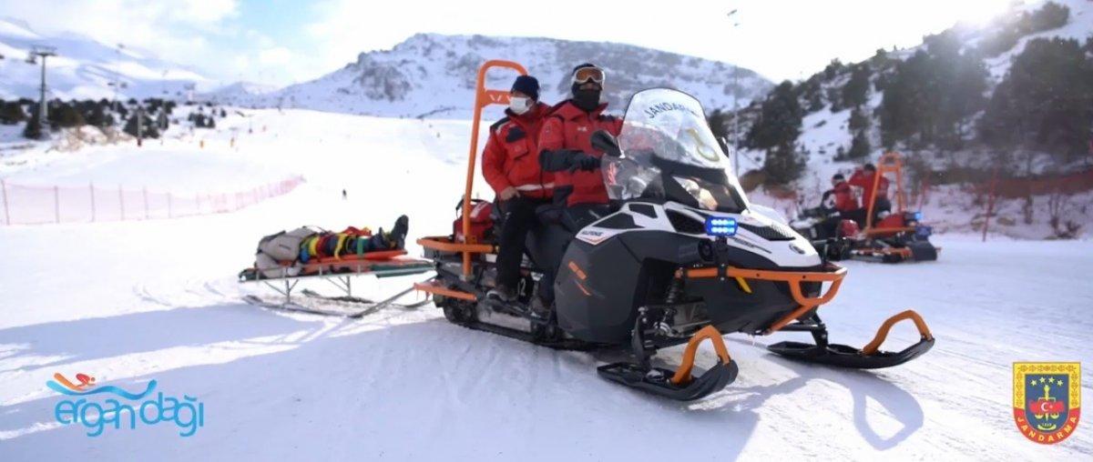 Erzincan'da kayak tutkunlarının güvenliği Mehmetçik'e emanet