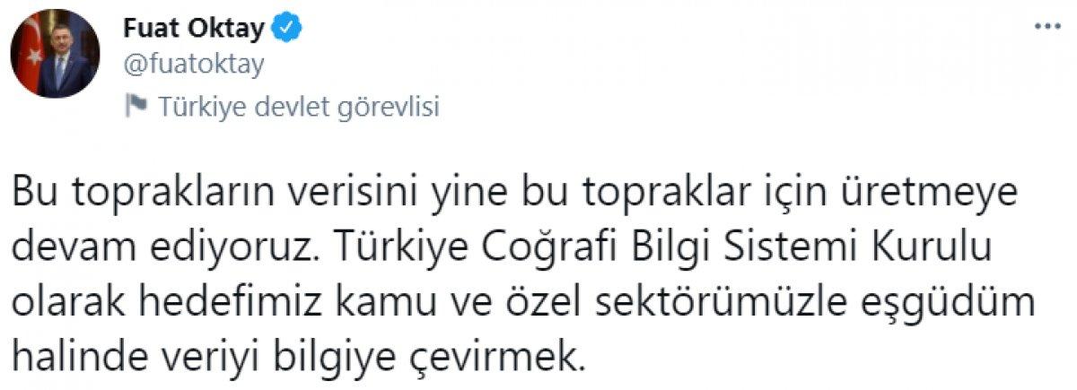 Fuat Oktay'dan Coğrafi Bilgi Sistemi Kurulu paylaşımı