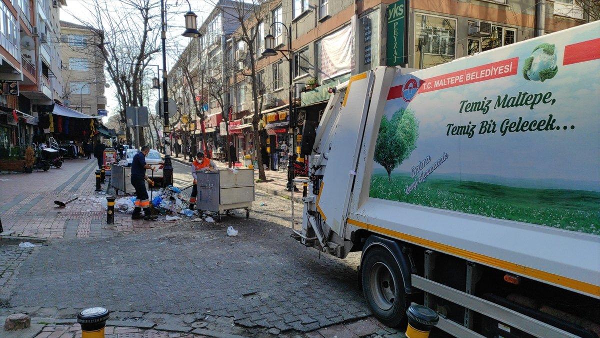 Maltepe'de çöpler toplanıyor