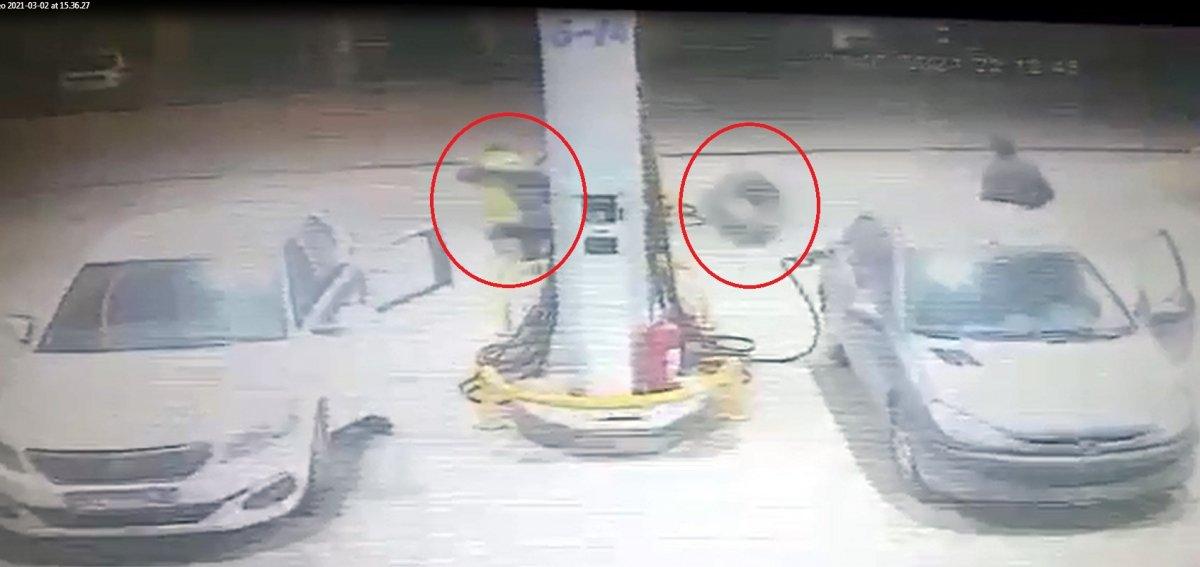 Ankara'da kamyondan fırlayan lastikten son anda kurtuldu