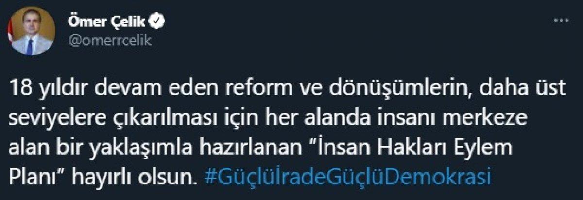 Ömer Çelik: İnsan Hakları Eylem Planı hayırlı olsun
