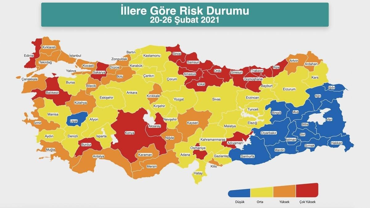 Bakan Koca, Türkiye'nin risk durumu haritasını paylaştı