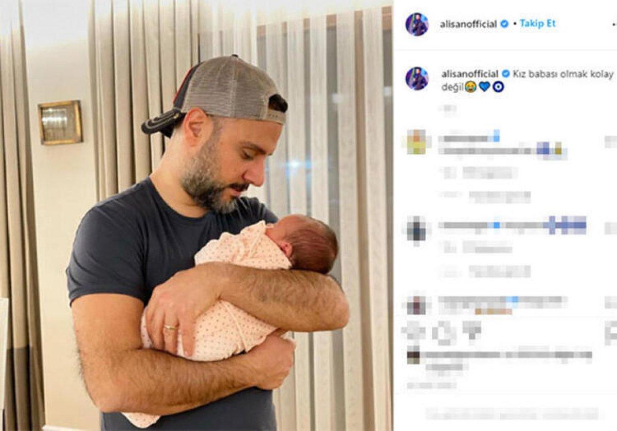 Alişan kızı Eliz'i uyuturken poz verdi