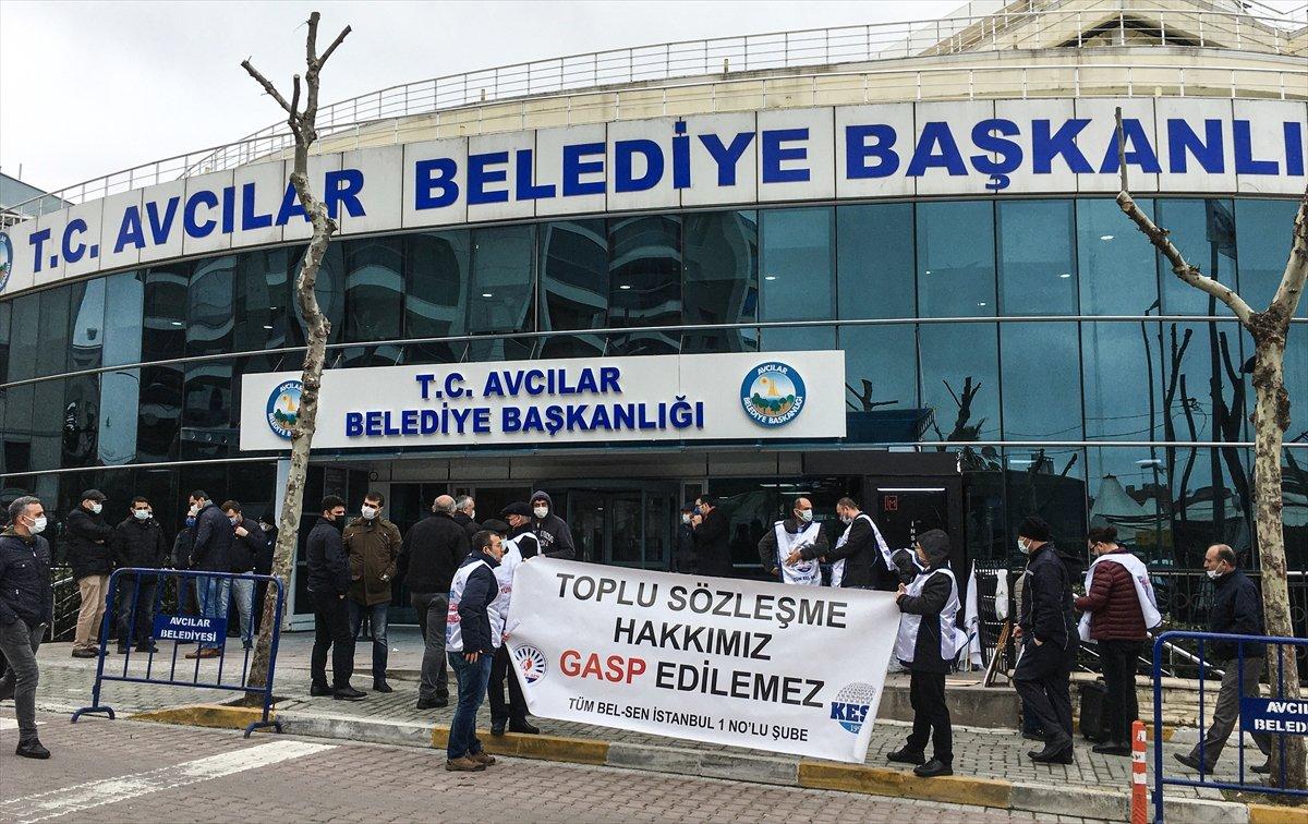 Avcılar Belediyesi çalışanlarından 'toplu sözleşme eylemi'