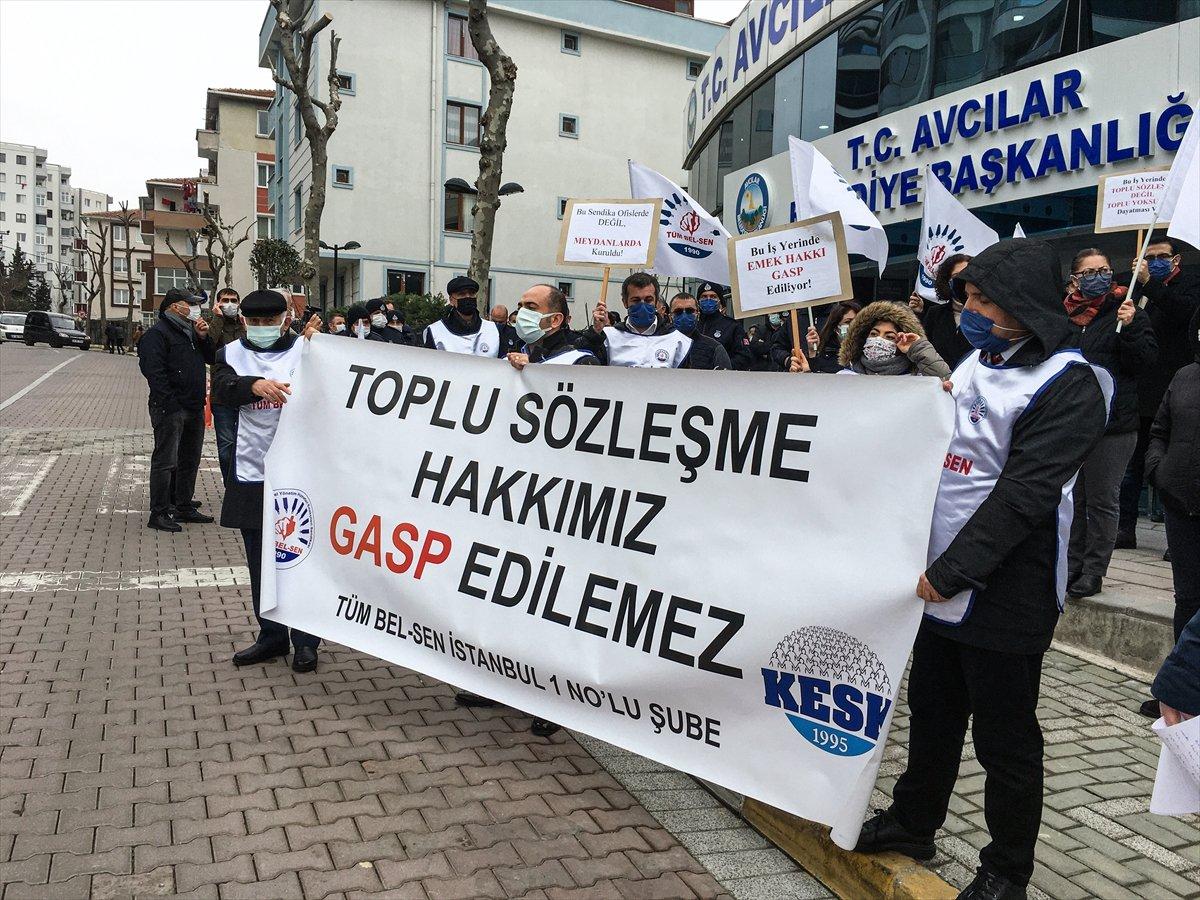 Avcılar Belediyesi çalışanlarından 'toplu sözleşme eylemi'