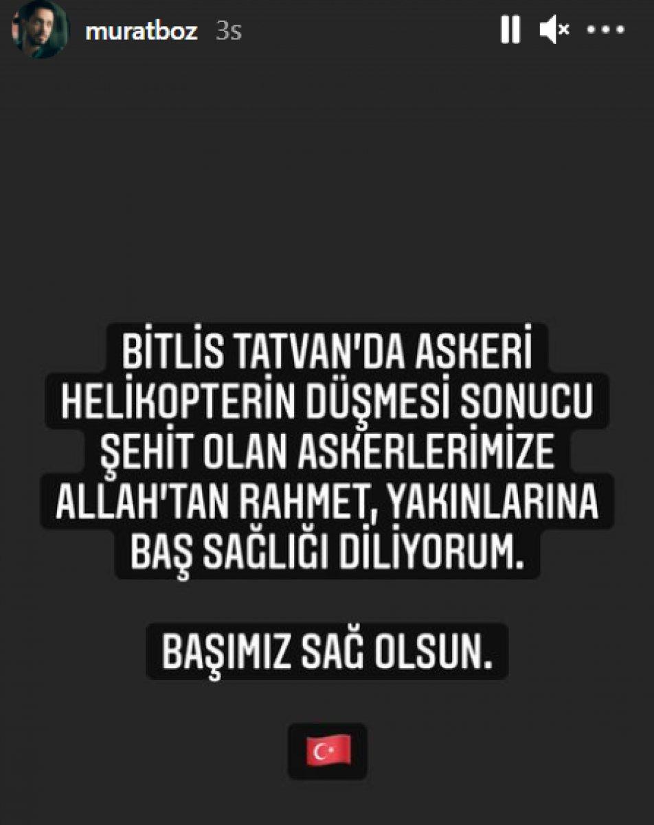 Ünlülerden şehitler için taziye mesajı