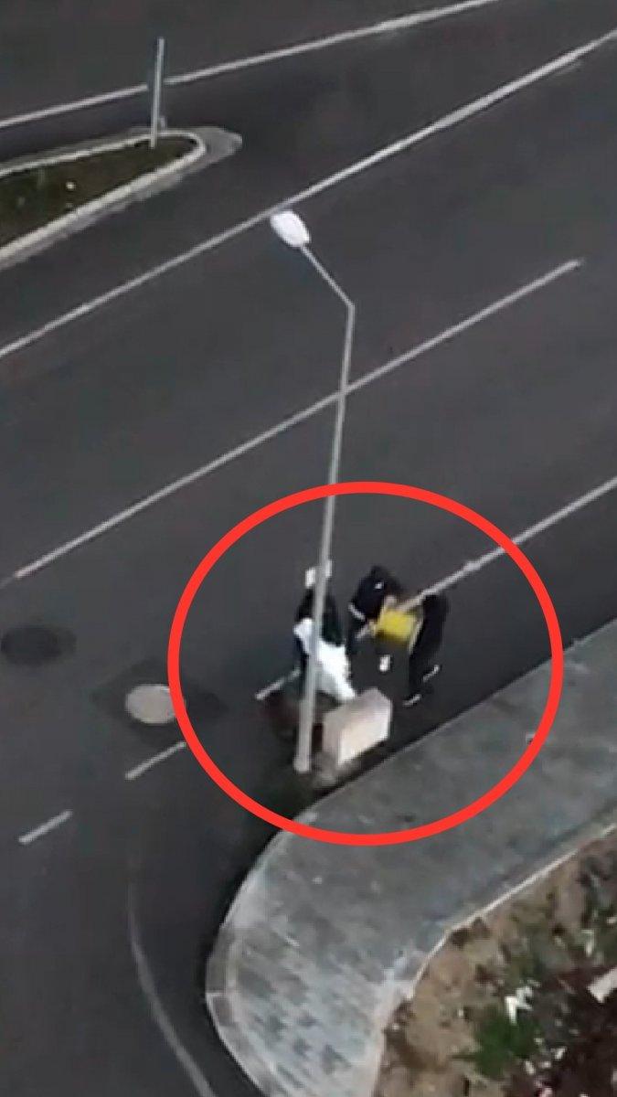 Samsun'da kablo hırsızları kameraya yakalandı