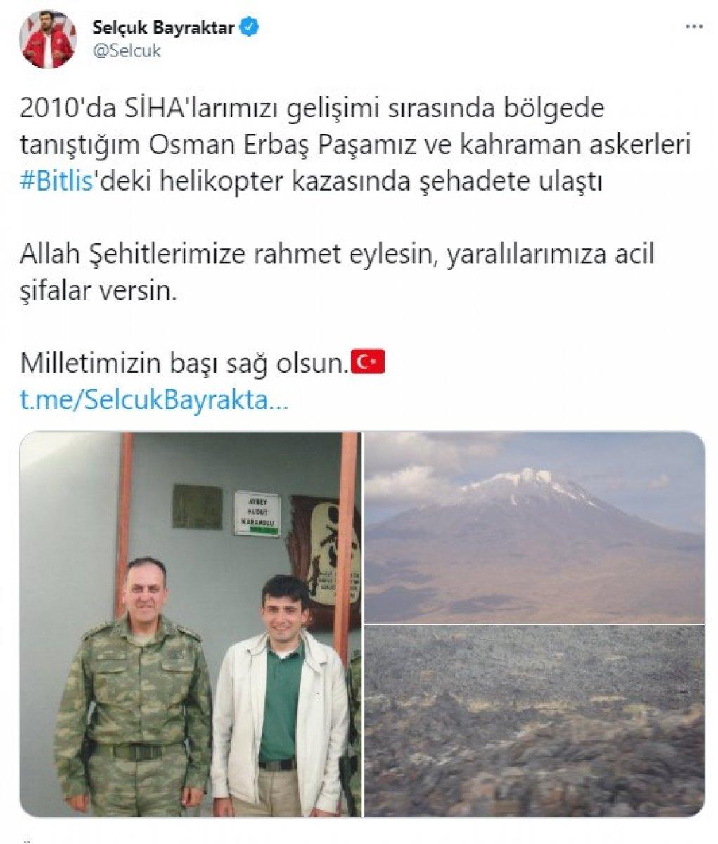 Selçuk Bayraktar şehitlerimize başsağlığı diledi