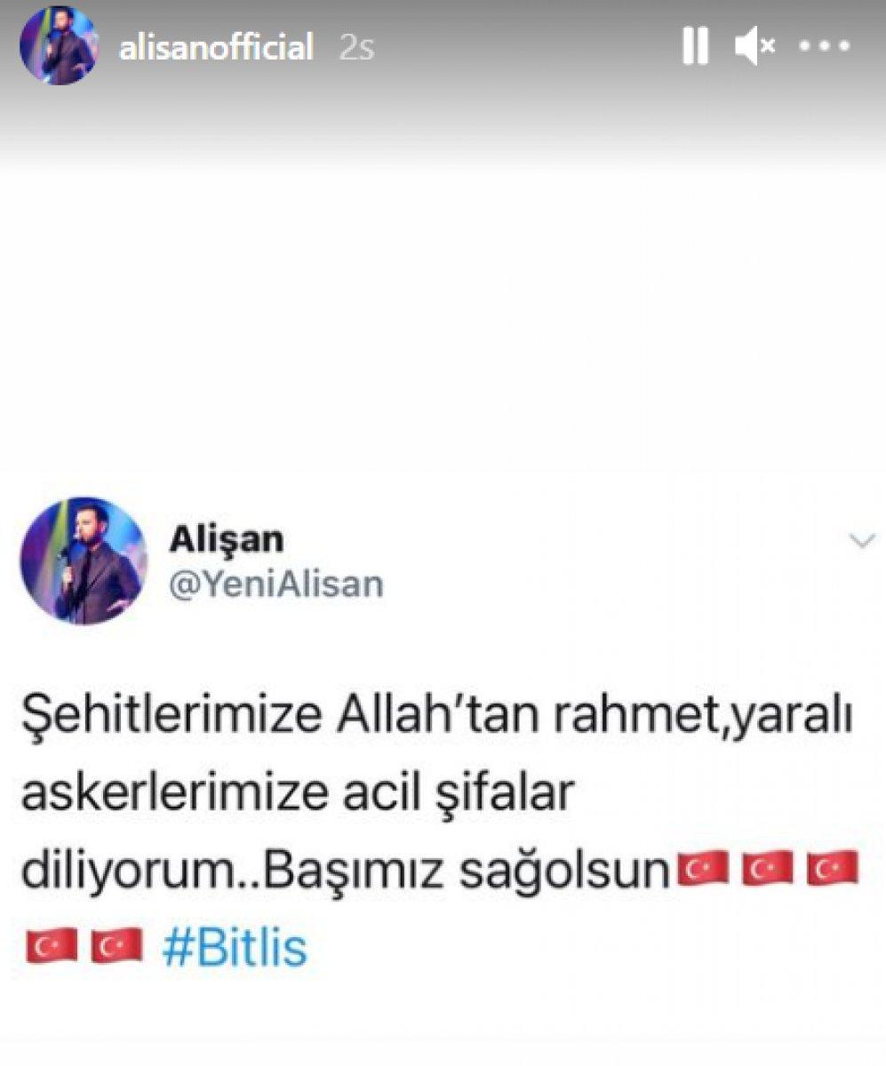 Ünlülerden şehitler için taziye mesajı