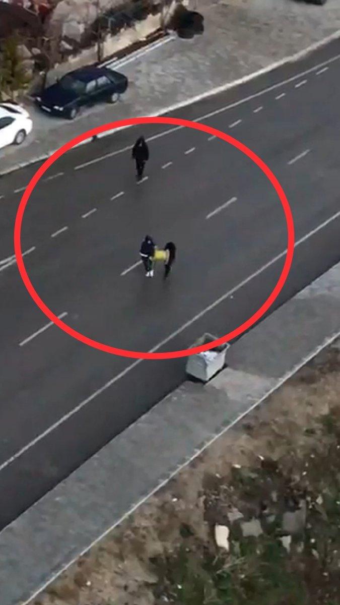 Samsun'da kablo hırsızları kameraya yakalandı