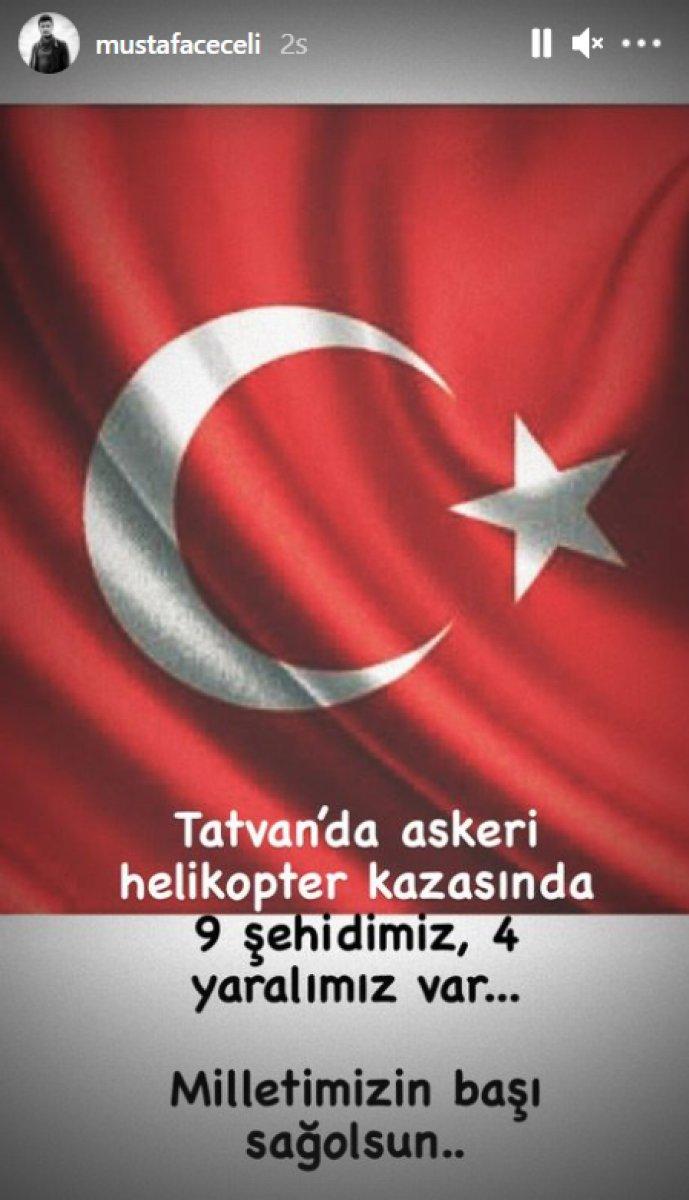 Ünlülerden şehitler için taziye mesajı