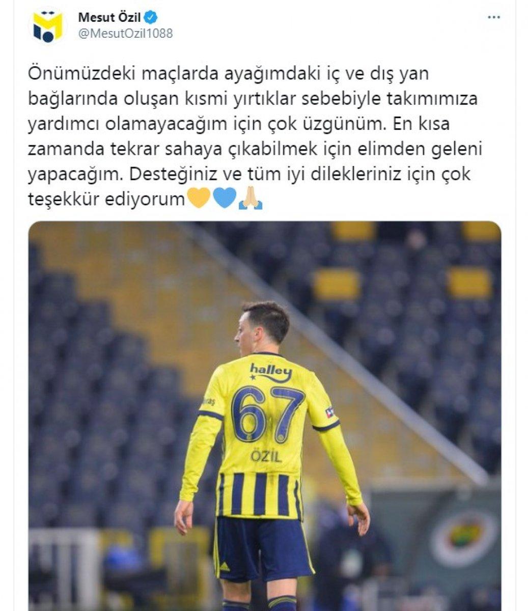 Mesut Özil'den sakatlık açıklaması: Çok üzgünüm