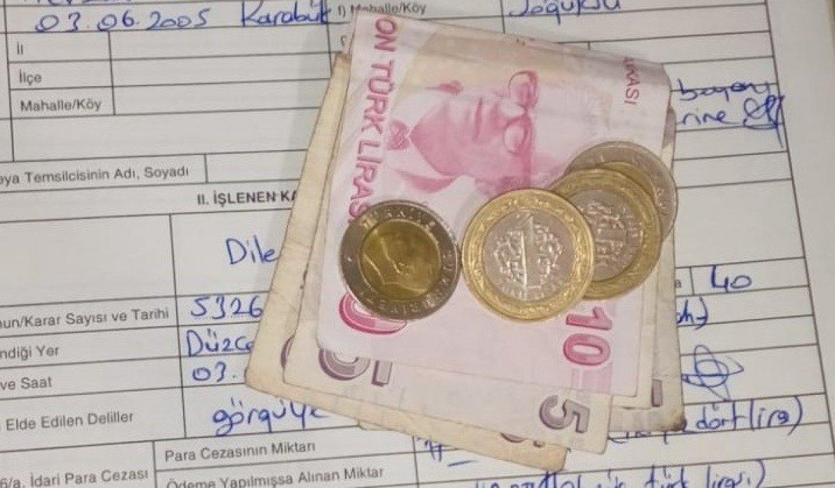 Düzce’de koltuk değnekli dilencinin oyununu zabıta bozdu