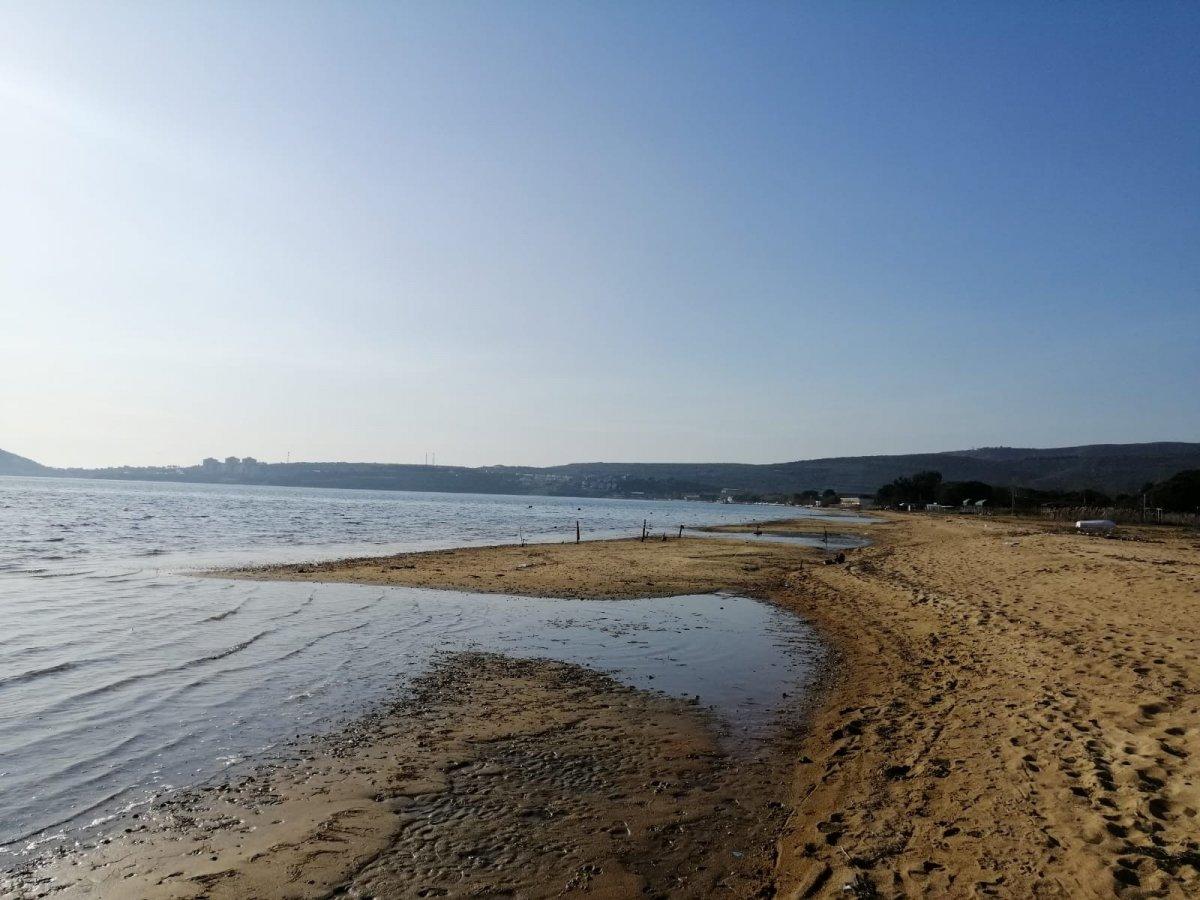 Erdek'te deniz çekildi