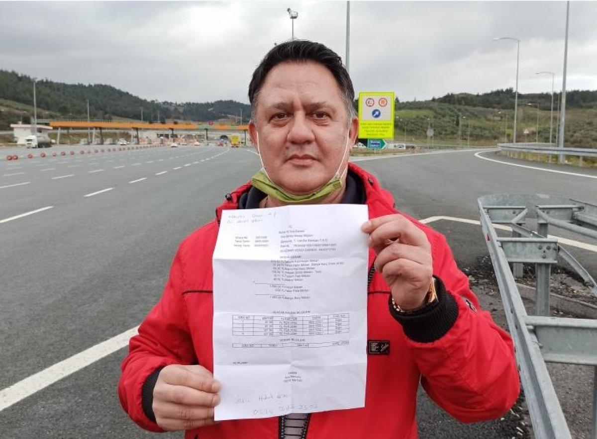 Bursalı sürücü otoyol geçiş ücretini ödemeyi unutunca icralık oldu