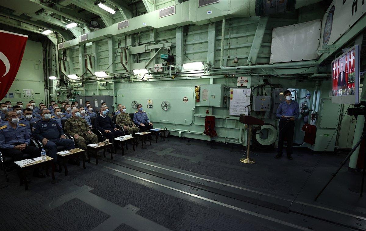 Cumhurbaşkanı Erdoğan, Mavi Vatan 2021 Taktik Tatbikatı'na katılan personele hitap etti