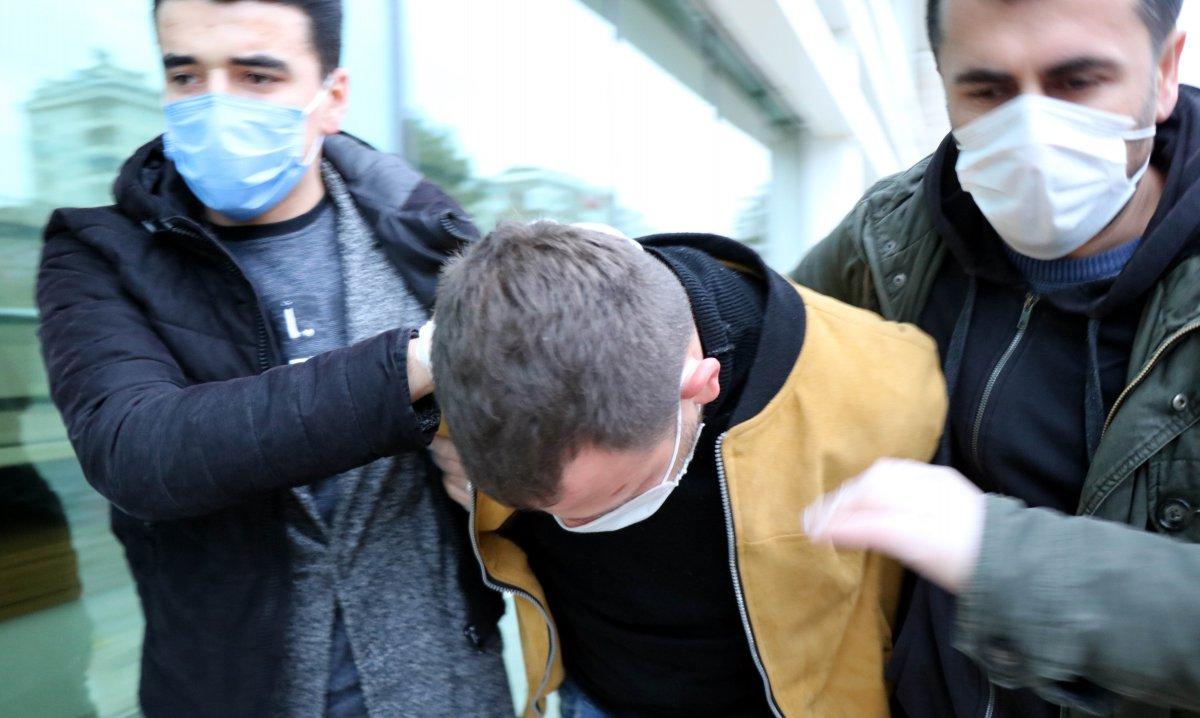 Samsun'da eski eşini, kızının yanında darbeden şahıs adliyeye çıkartıldı