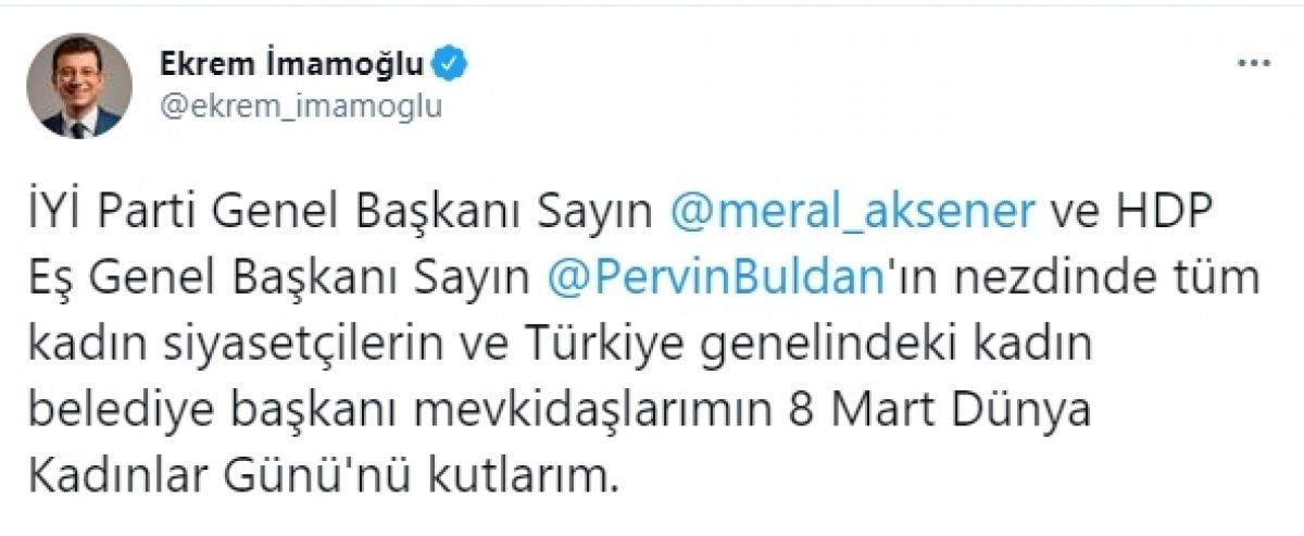Meral Akşener: İmamoğlu'nun paylaşımına saygı duyuyorum