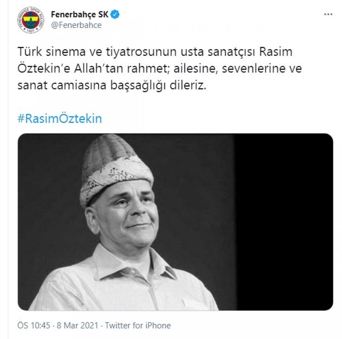Spor camiası Rasim Öztekin'i unutmadı