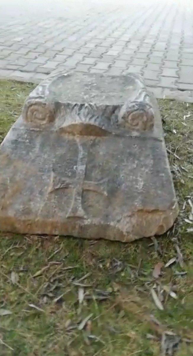 Tekirdağ'da 100 kilogramlık tarihi taş satılmadan ele geçirildi