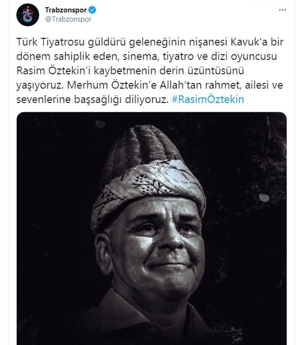 Spor camiası Rasim Öztekin'i unutmadı