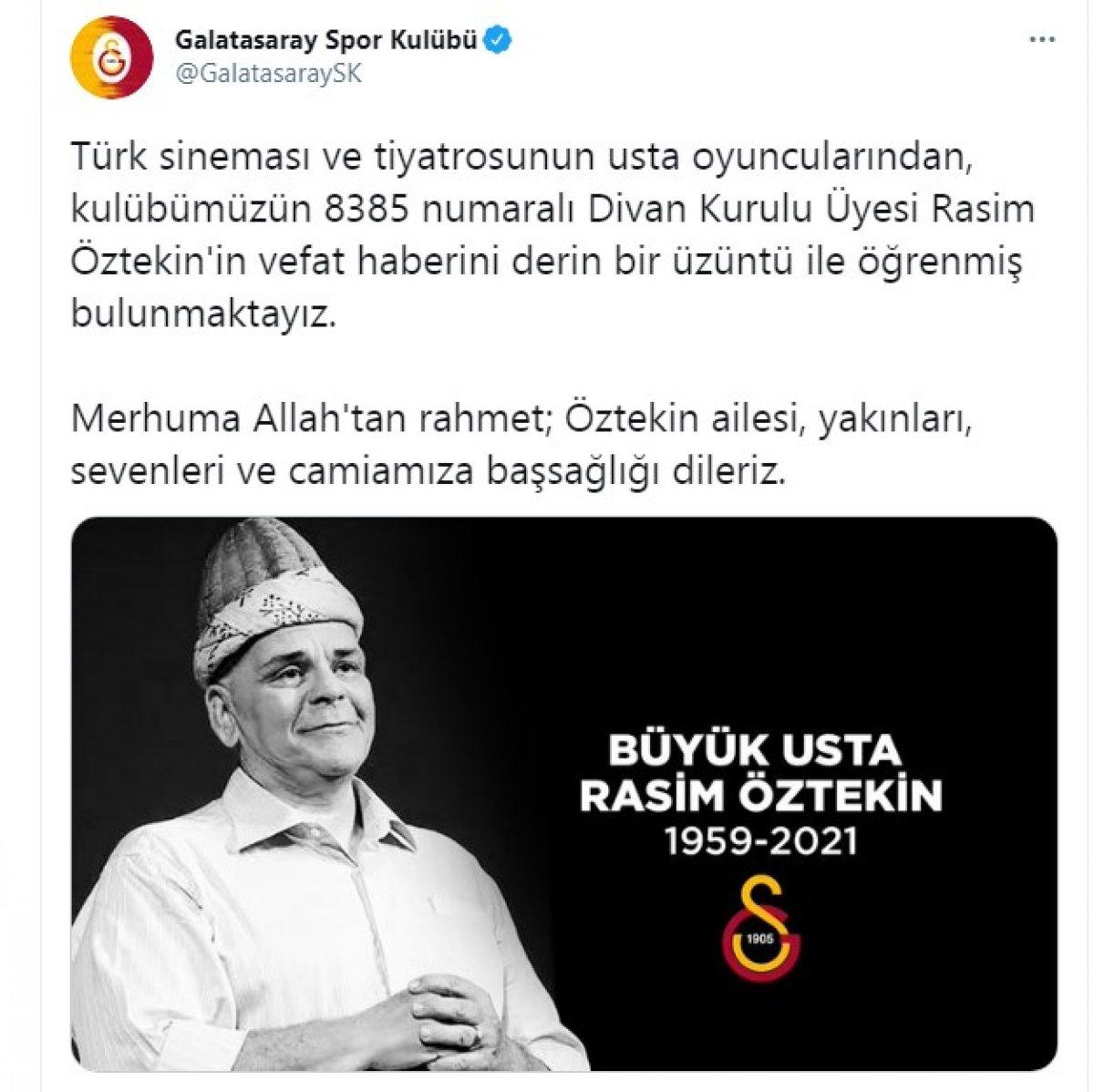 Spor camiası Rasim Öztekin'i unutmadı