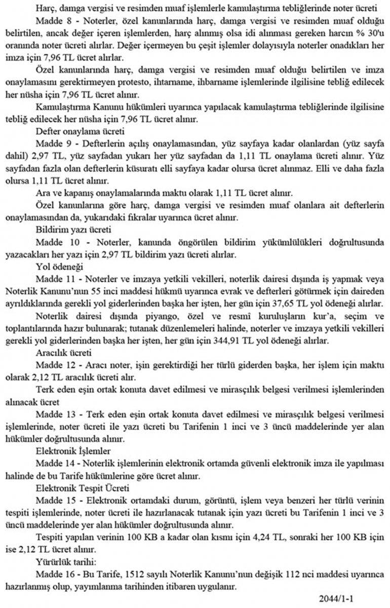 Noter ücretleri kaç TL oldu? 2021 Noter ücreti ne kadar? Noter işlem ücretleri