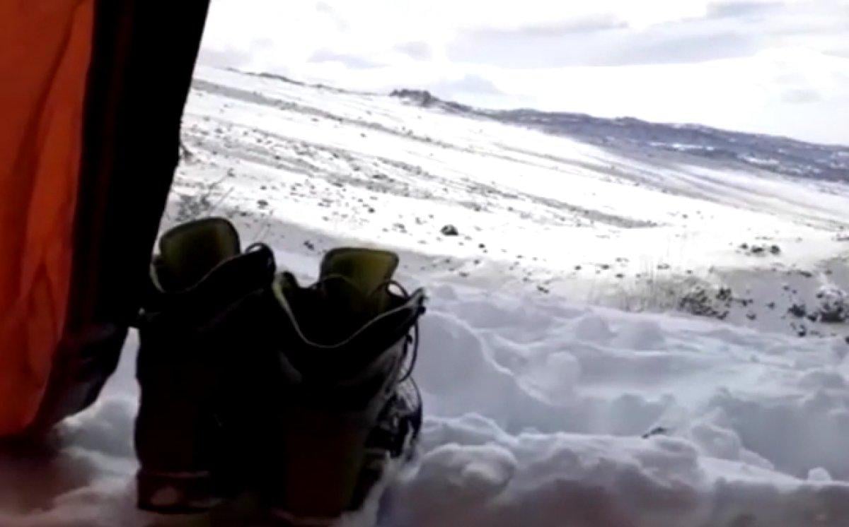 Dağcı Göktürk Şahin'den Ağrı Dağı'na kış tırmanışı