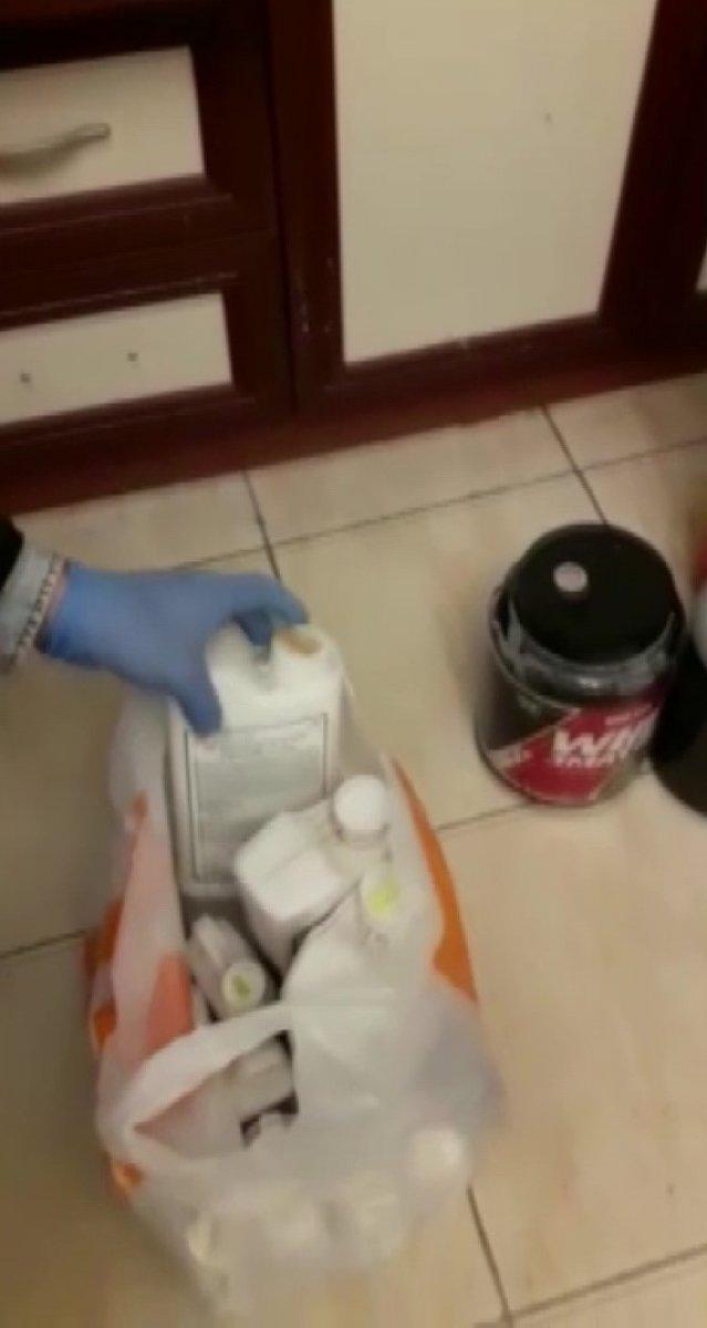 Antalya'da uyuşturucu imalathanesine çevrilen eve baskın