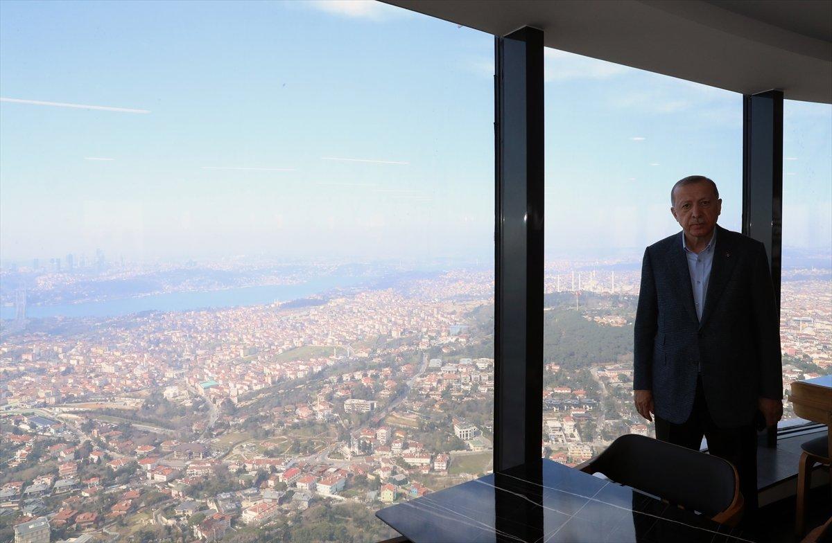 Cumhurbaşkanı Erdoğan, Çamlıca Kulesi'ni inceledi