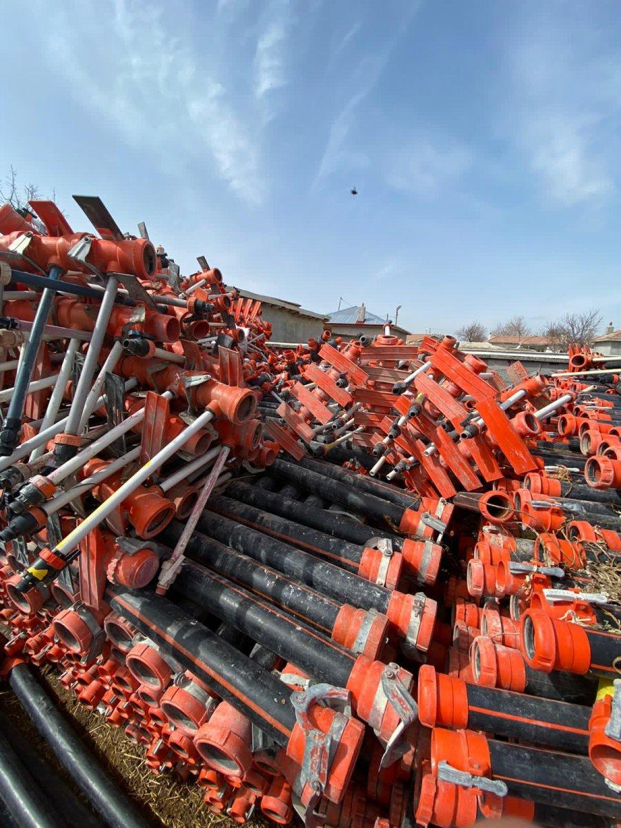 Konya'da boru hırsızı baba ile oğul yakalandı