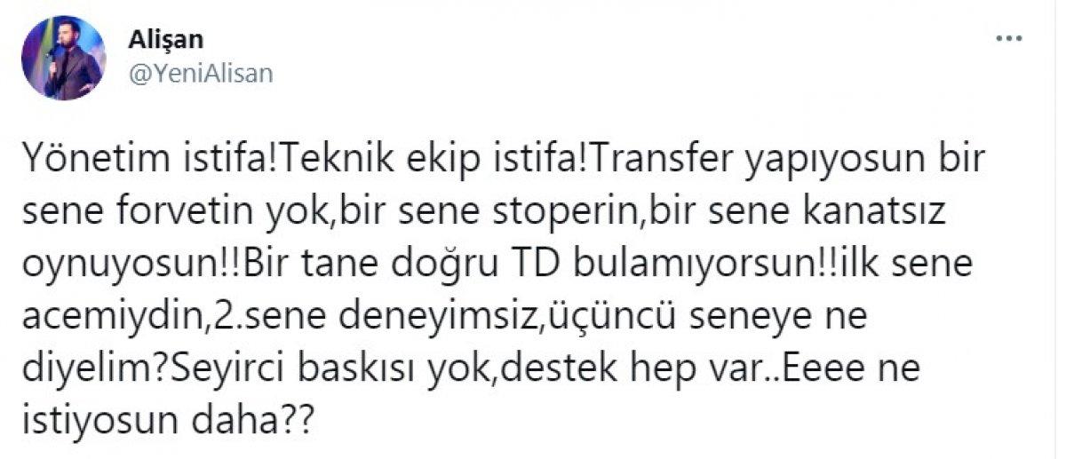 Alişan: Yönetim istifa