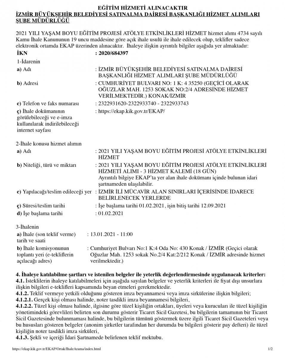 İzmir Büyükşehir Belediyesi, Enver Aysever'in ihalesini iptal etti