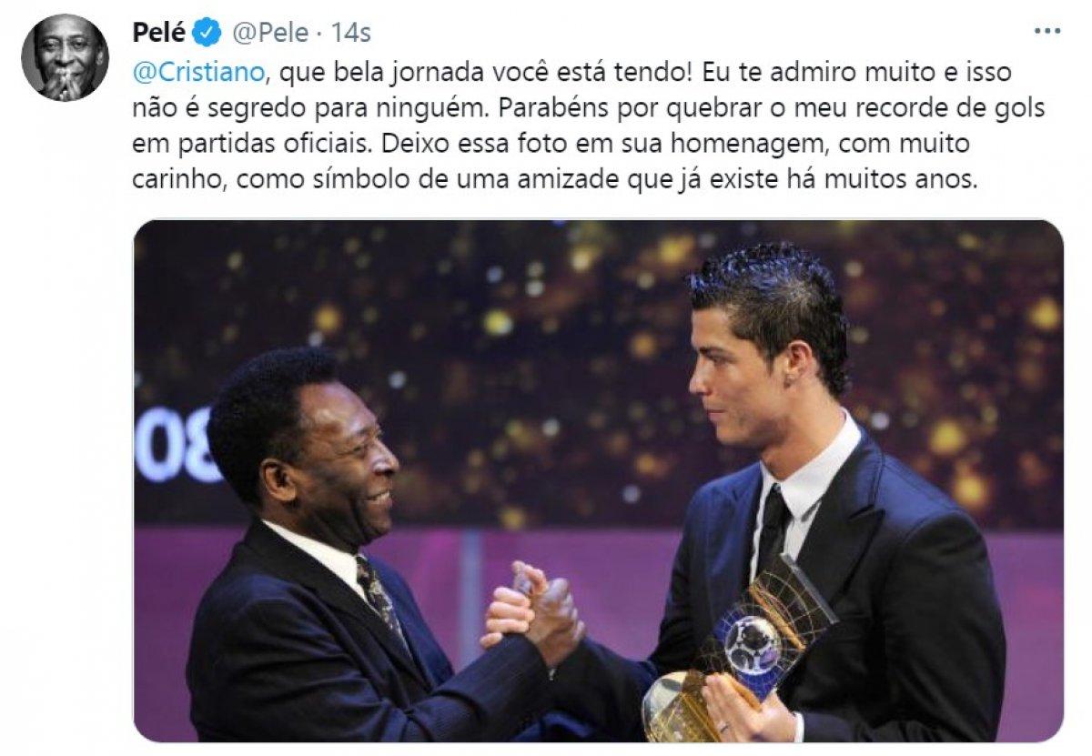 Pele'den Ronaldo'ya: Rekorumu kırdığın için tebrik ederim