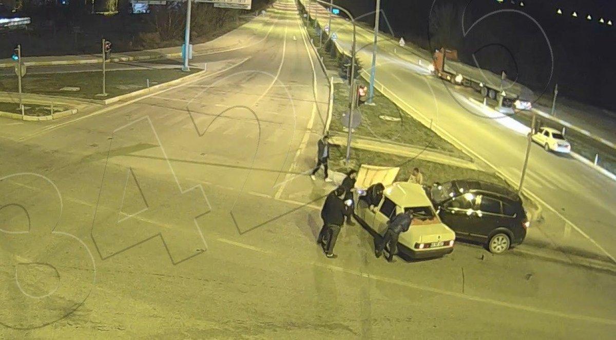 Tokat'ta MOBESE kameralarına yansıyan kazalar