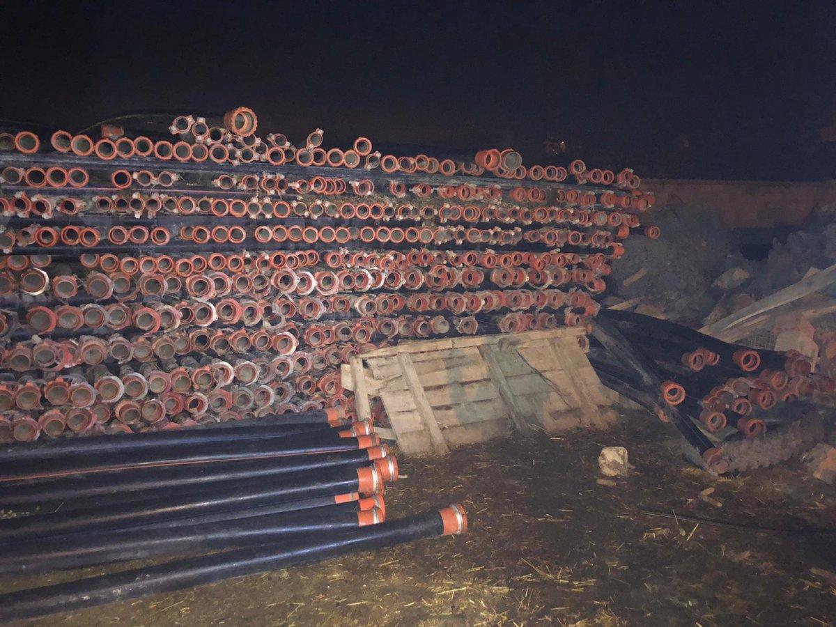 Konya'da boru hırsızı baba ile oğul yakalandı