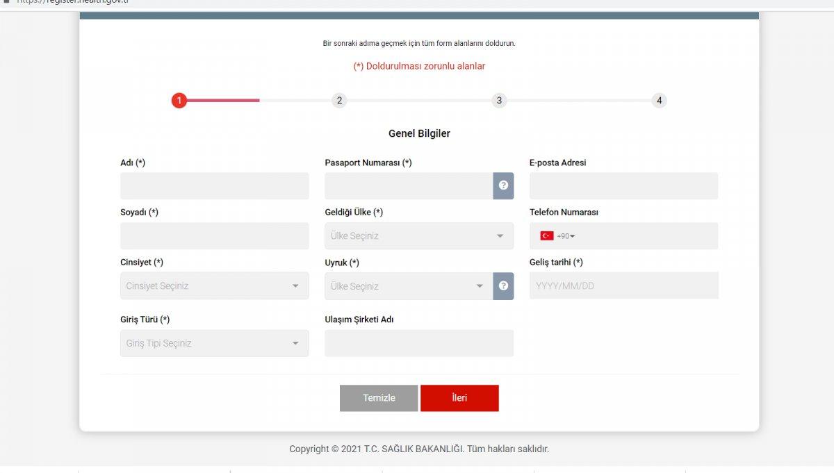 Türkiye'ye Giriş Formu nedir, nasıl alınır? Türkiye Giriş Formu doldurma ekranı..