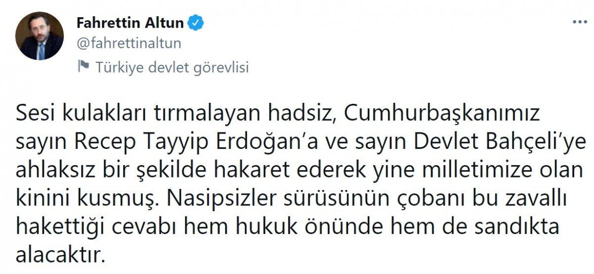 Fahrettin Altun'dan Özgür Özel'e tepki