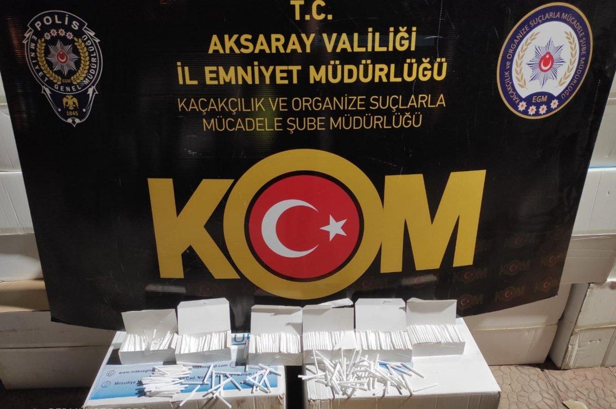 Aksaray’da 1 milyon adet kaçak makaron ele geçirildi