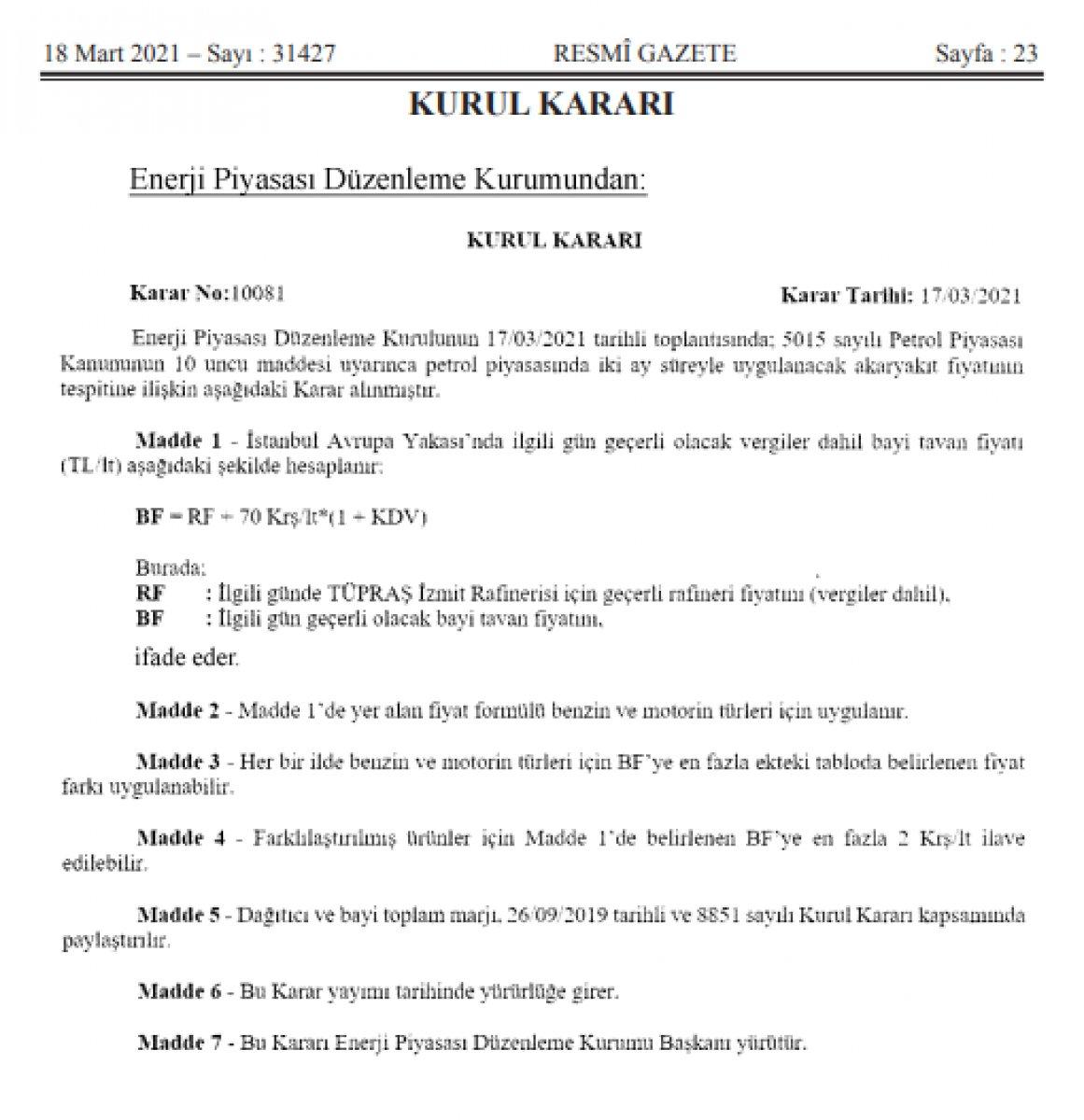 Resmi Gazete'de yayınlandı