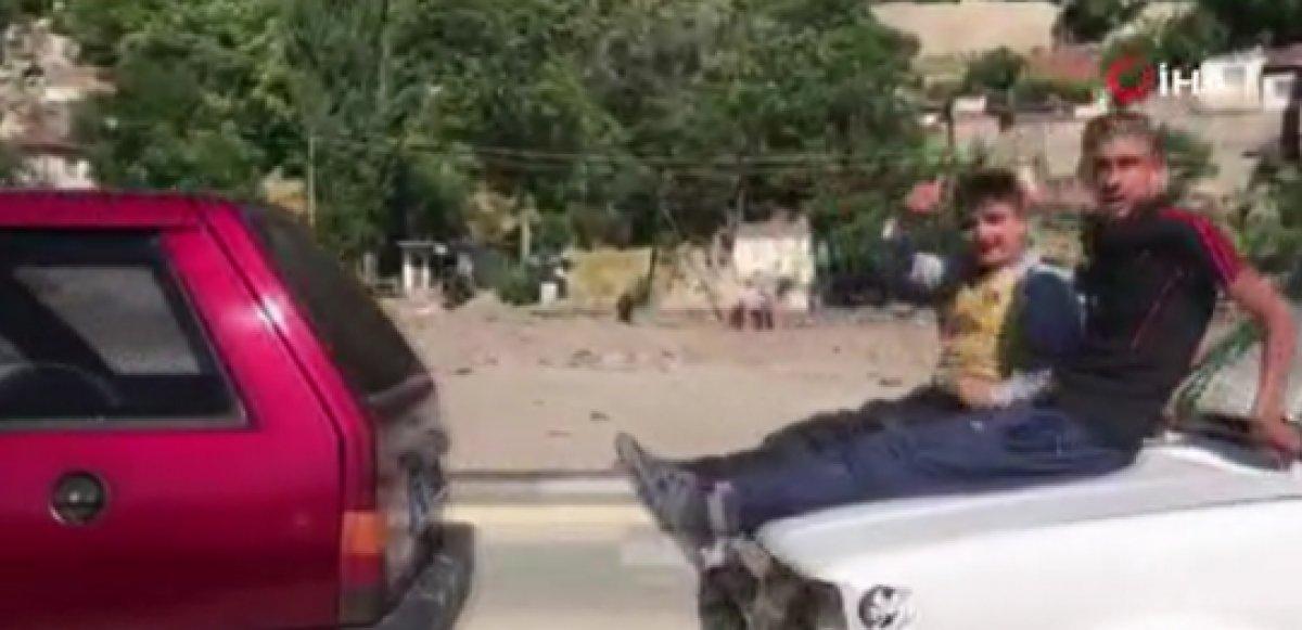 Ankara'da trafikte akılalmaz manzara