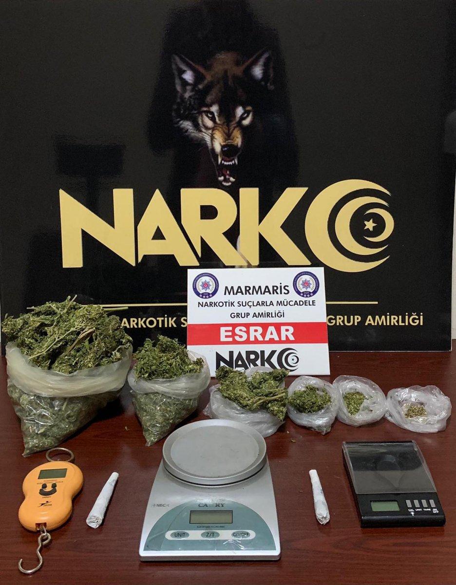 Marmaris'te tantunili uyuşturucu satışına baskın: 1 tutuklama
