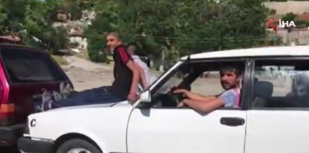 Ankara'da trafikte akılalmaz manzara