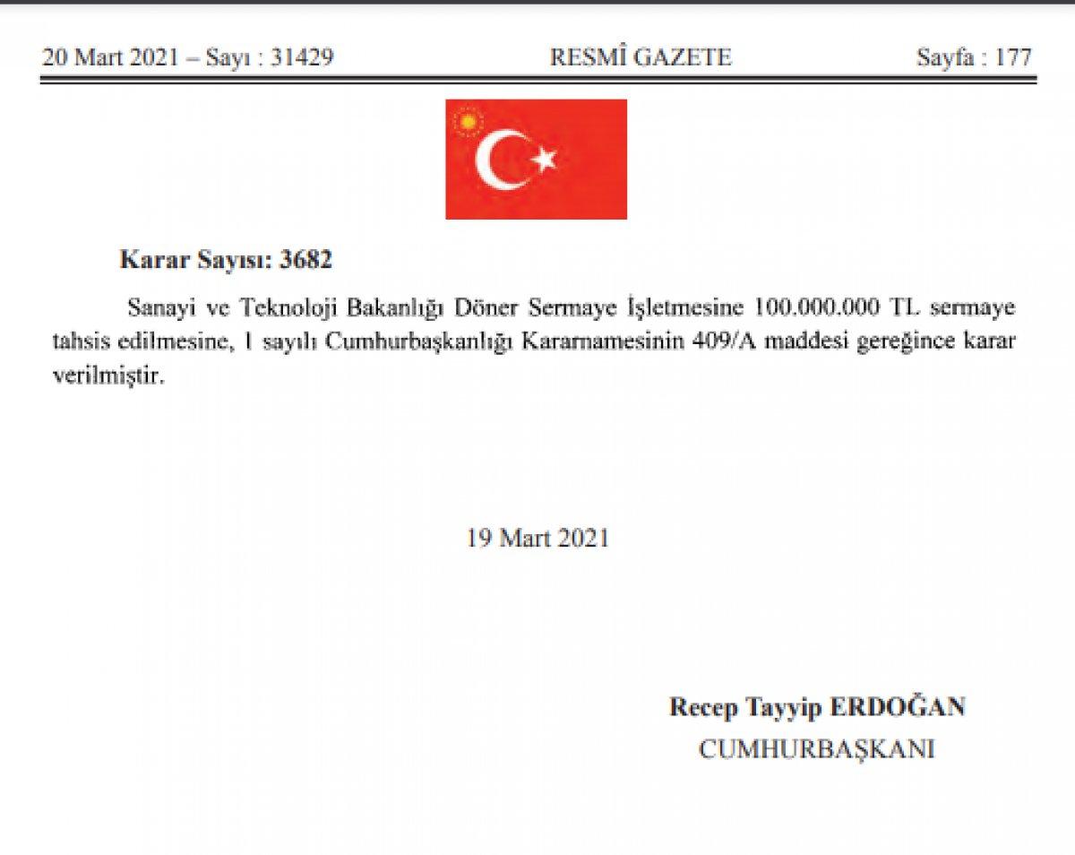 Resmi Gazete'de yayınlandı